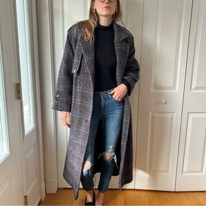 Vintage 1980’s Nuance Plaid Wool Coat